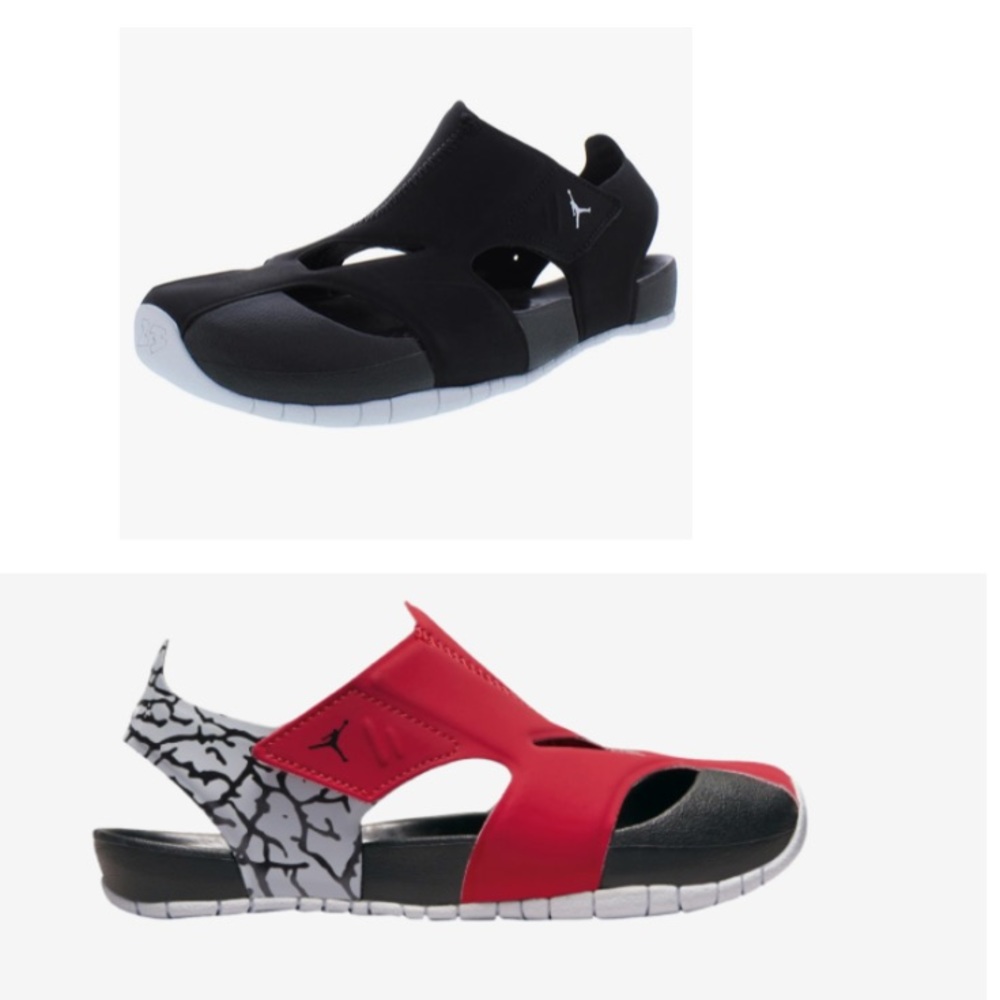 Two pair of Jordan kids sandals